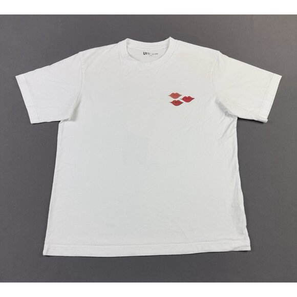 Uniqlo Kaws Andy Warhol Collab White Shirt Heart Streetwear Hype Drawing Art Tee - Picture 2 of 7